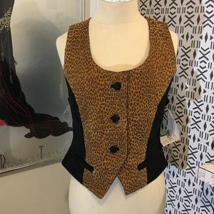 Vintage Leopard Print Leather Vest Va Va VROOOOM!